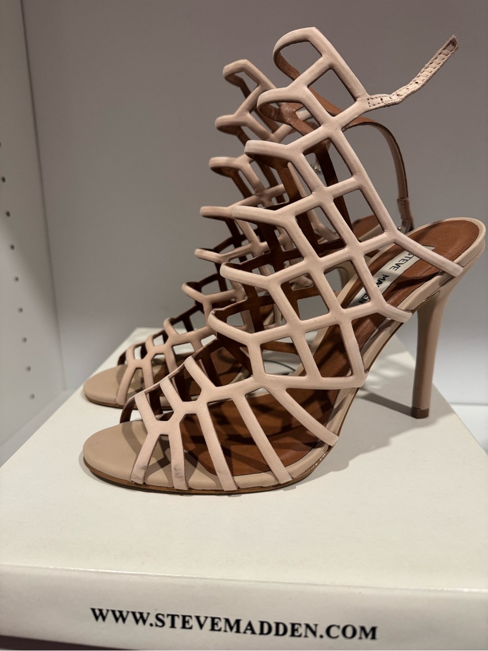 Steve Madden Blush Cage Strappy Stiletto
